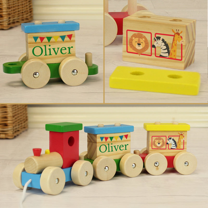 Personalised Animal Circus Toy Train