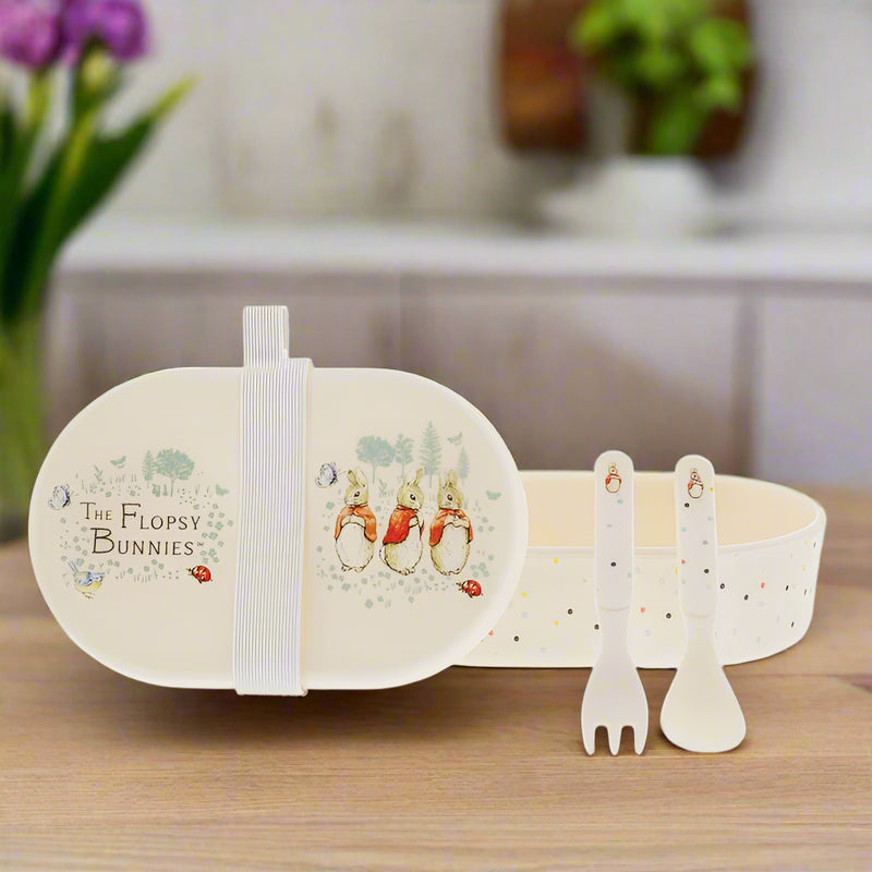 Peter Rabbit Collection Flopsy Snack Box and Cutlery Set