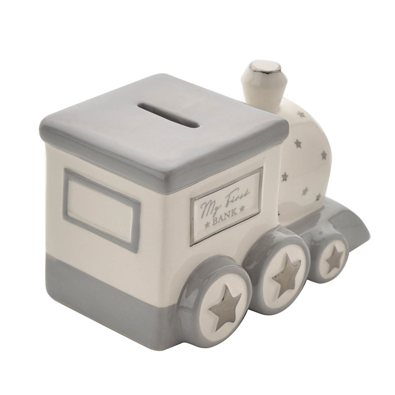 DAMAGED PACKAGING Bambino Ceramic Train Shaped 'My First' Money Box