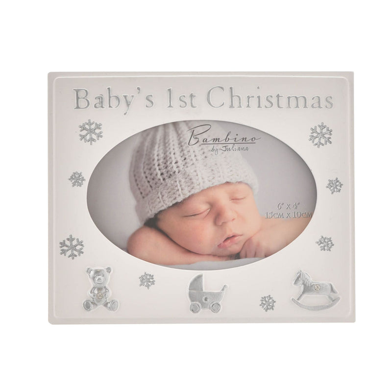 Bambino Resin Baby's 1st Christmas White Photo Frame - 4 x 6"