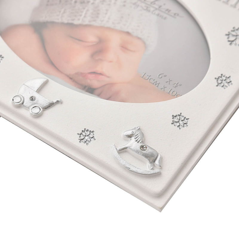 Bambino Resin Baby's 1st Christmas White Photo Frame - 4 x 6"