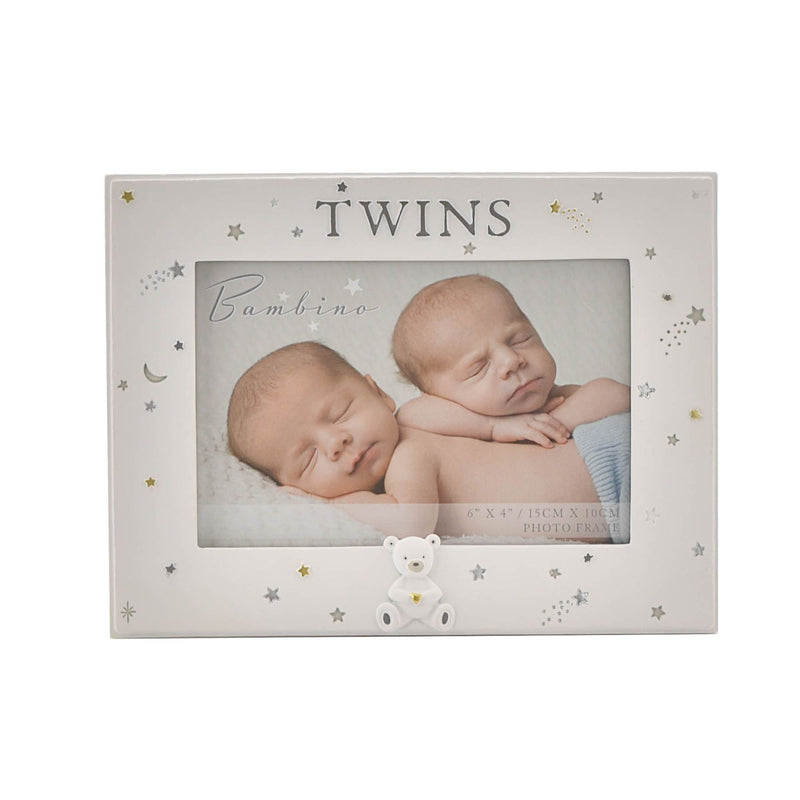 Bambino Resin 'Twins' Photo Frame - 6 x 4"