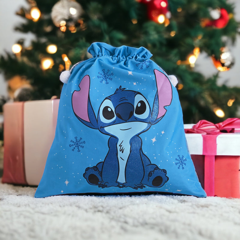 Disney Icon Stitch Blue Christmas Sack - 46cm x 53cm