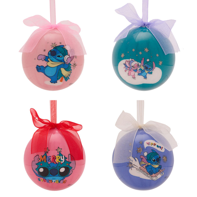 Disney Stitch Set of 4 Colourful Boxed Baubles