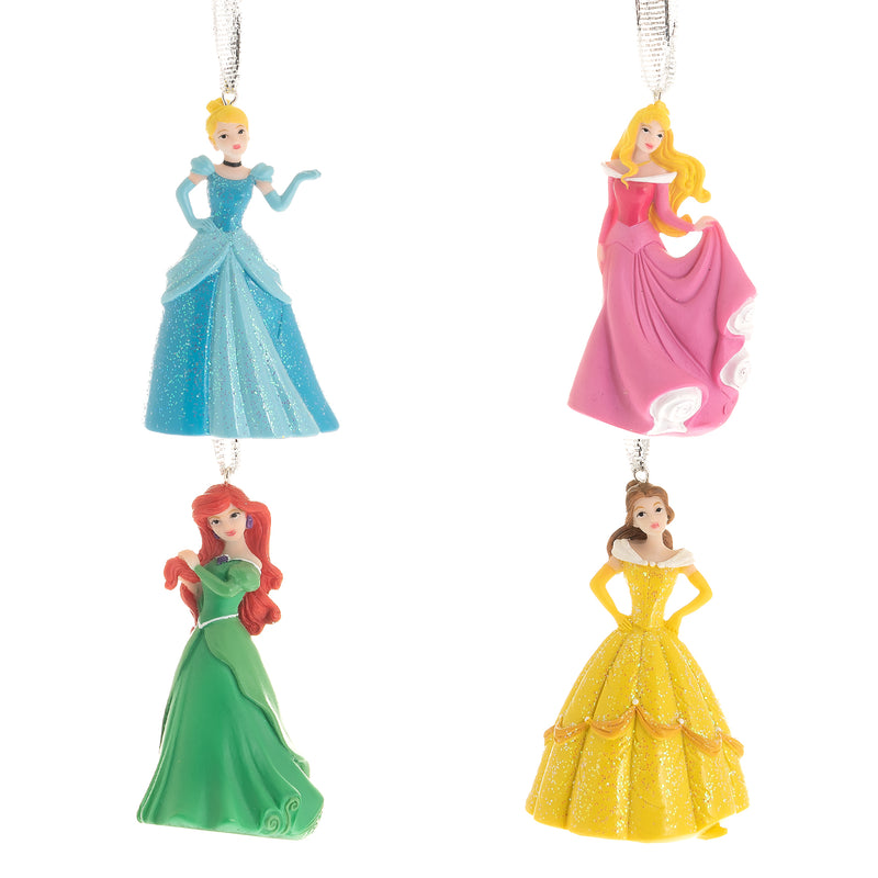 Disney Princess Set of 4 Resin Hanging Decorations - Cinderella, Aurora, Ariel & Belle