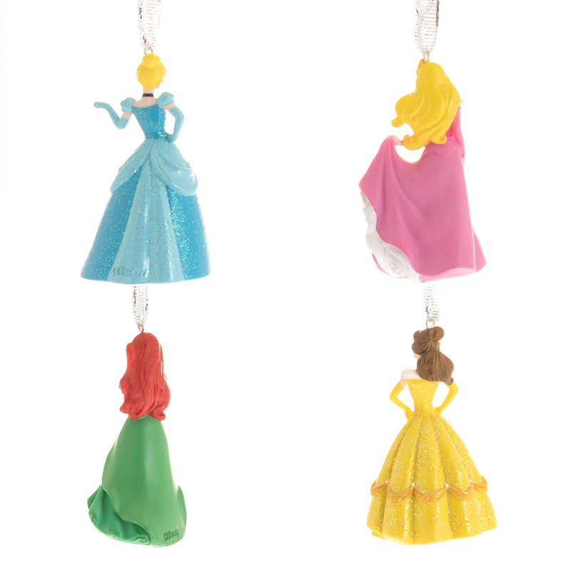 Disney Princess Set of 4 Resin Hanging Decorations - Cinderella, Aurora, Ariel & Belle