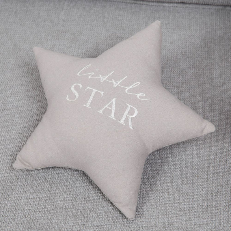 Bambino 'Little Star' Grey Linen Cushion