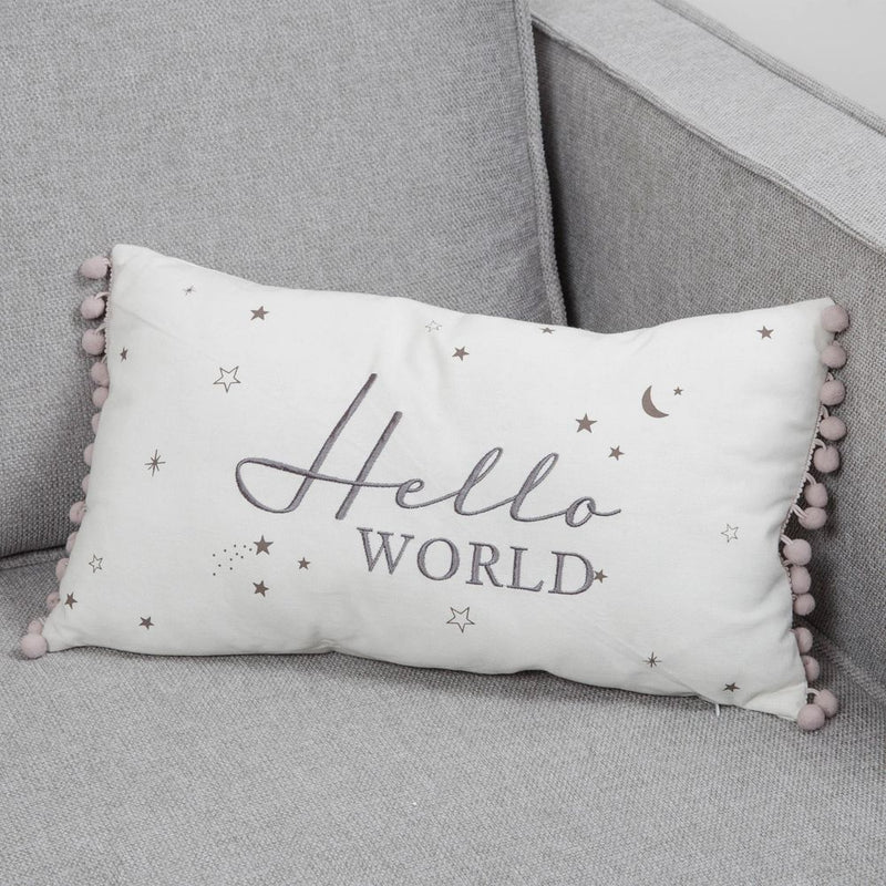 Bambino 'Hello World' Linen Cushion