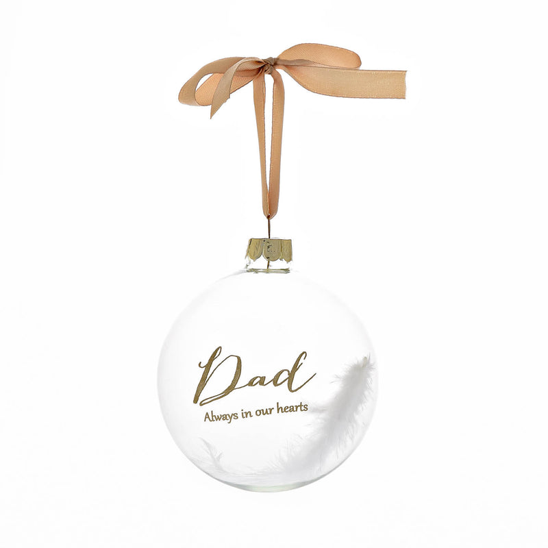 'Dad, Always In Our Hearts' Glass Bauble in Gift Box