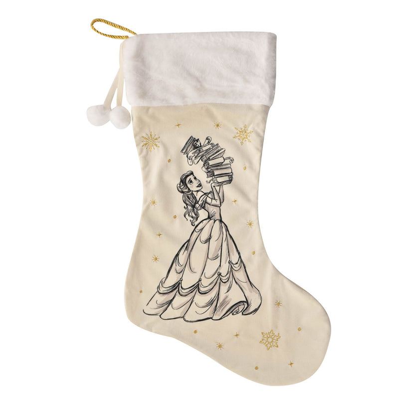 Disney Gold Velveteen Plush Christmas 20" Stocking - Belle