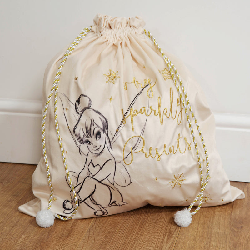 Disney Tinkerbell 'My Sparkly Presents' Velvet Christmas Sack