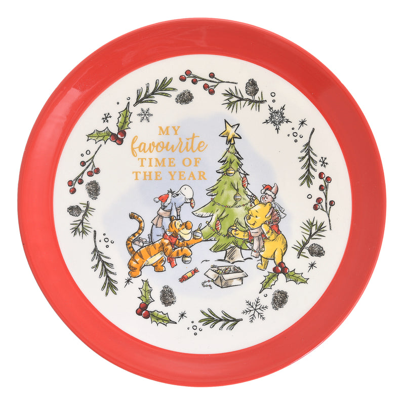 Disney Winnie the Pooh Christmas Ceramic 4 Piece Dining Set