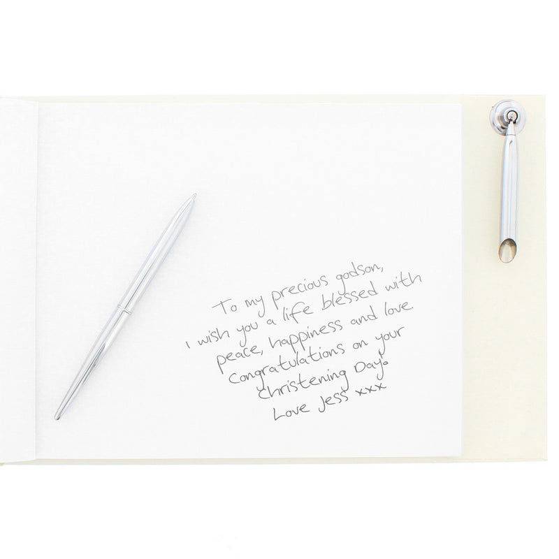 Personalised 'Truly Blessed' Christening Hardback Guest Book & Pen